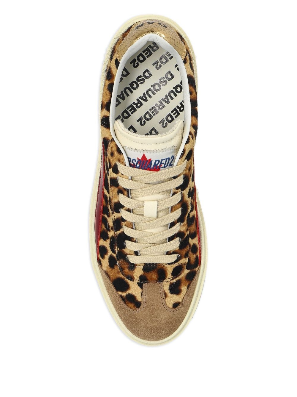 leopard-print leather sneakers - 4