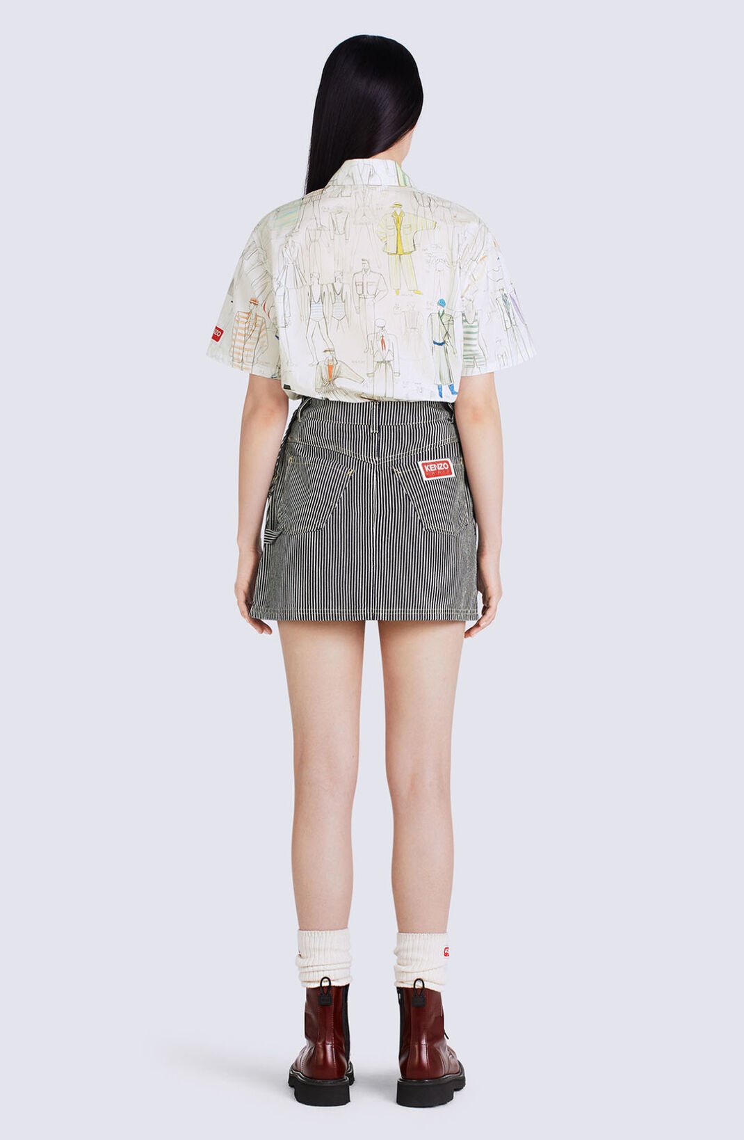 Striped denim miniskirt - 4