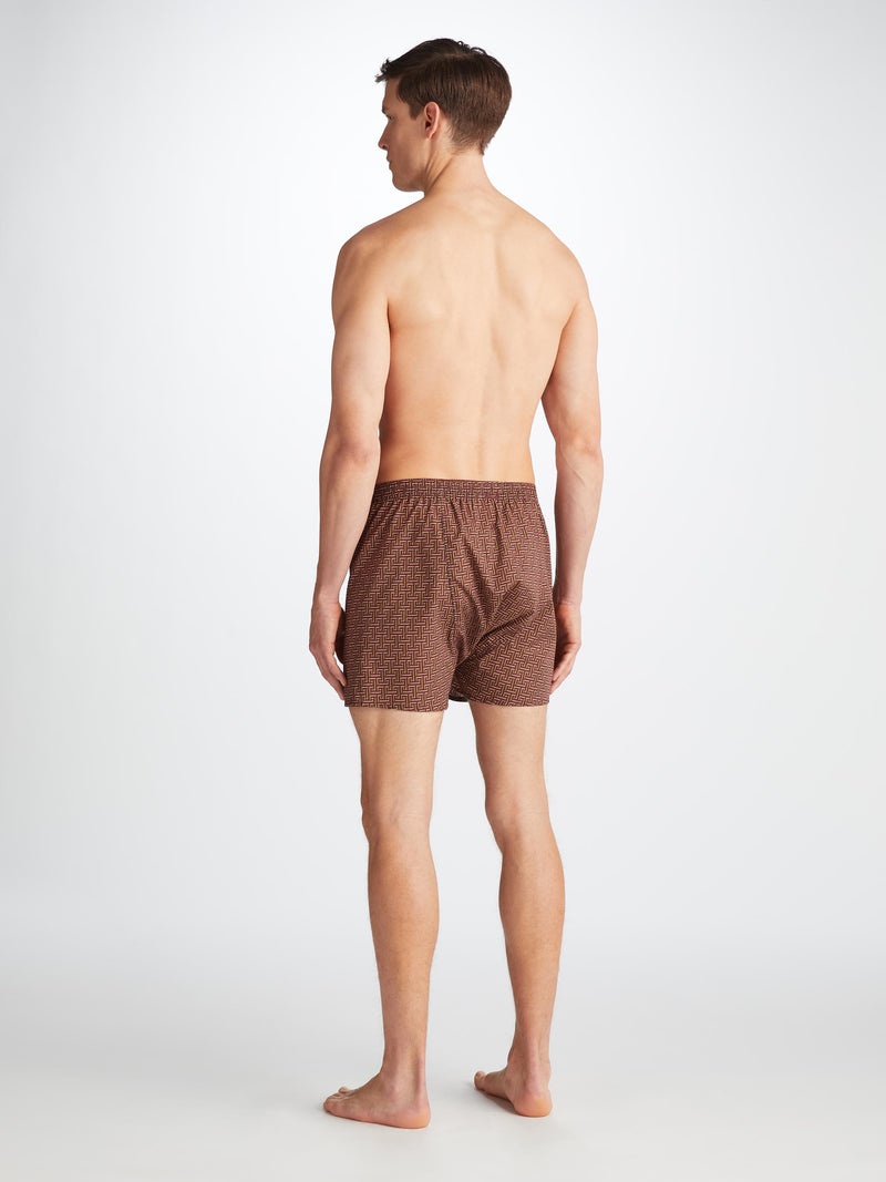 Men's Classic Fit Boxers Ledbury 72 Cotton Batiste Burgundy - 4