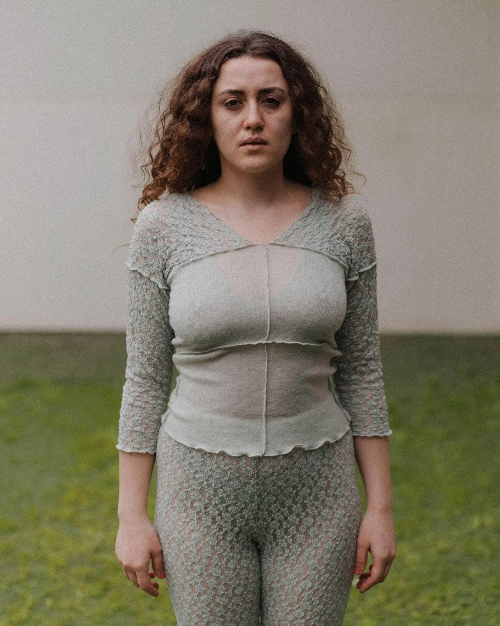 Nehru Long Sleeve Tee - Lace & Wool - 1