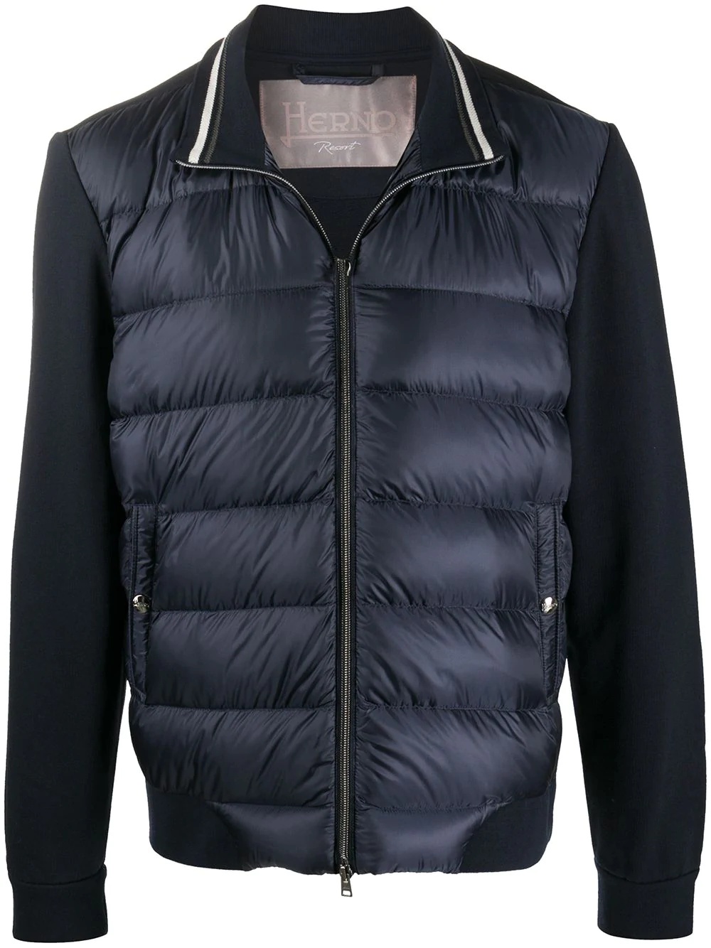 padded panel high neck jacket - 1