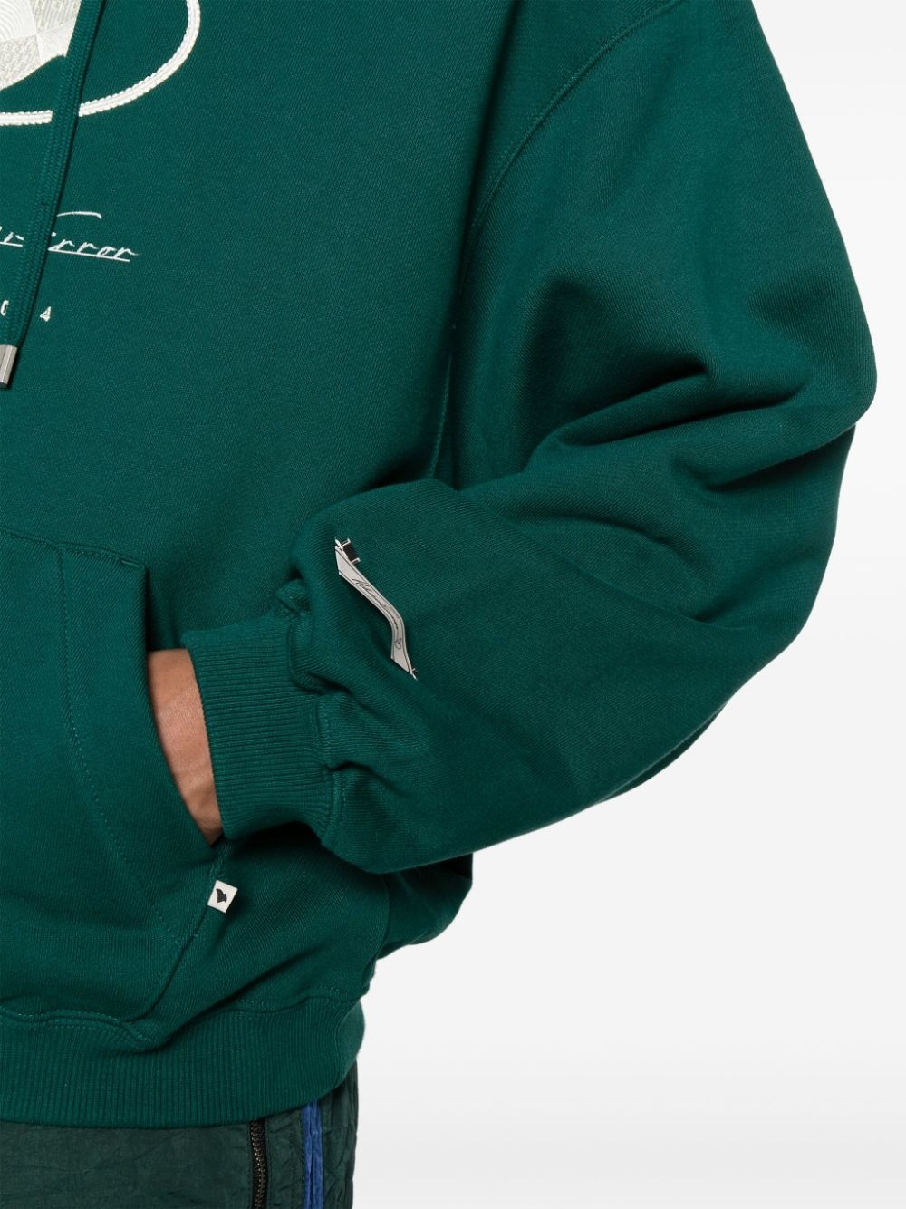 logo-print cotton hoodie - 5