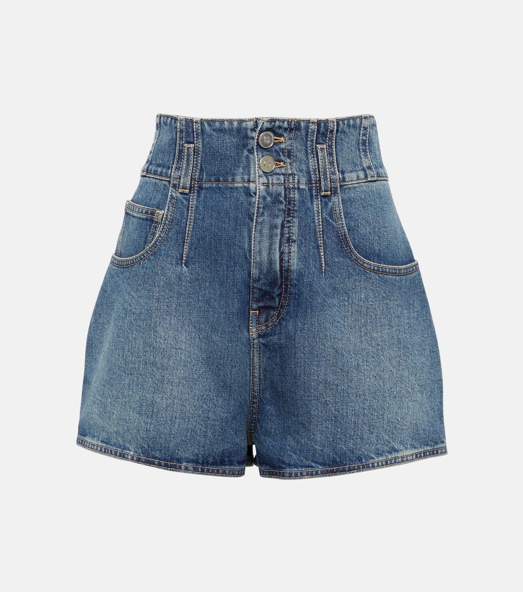 High-rise denim shorts - 1