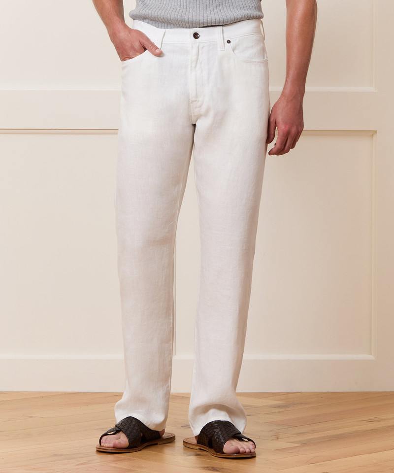 TODD SNYDER Straight Fit 5-Pocket Linen Pant outlook