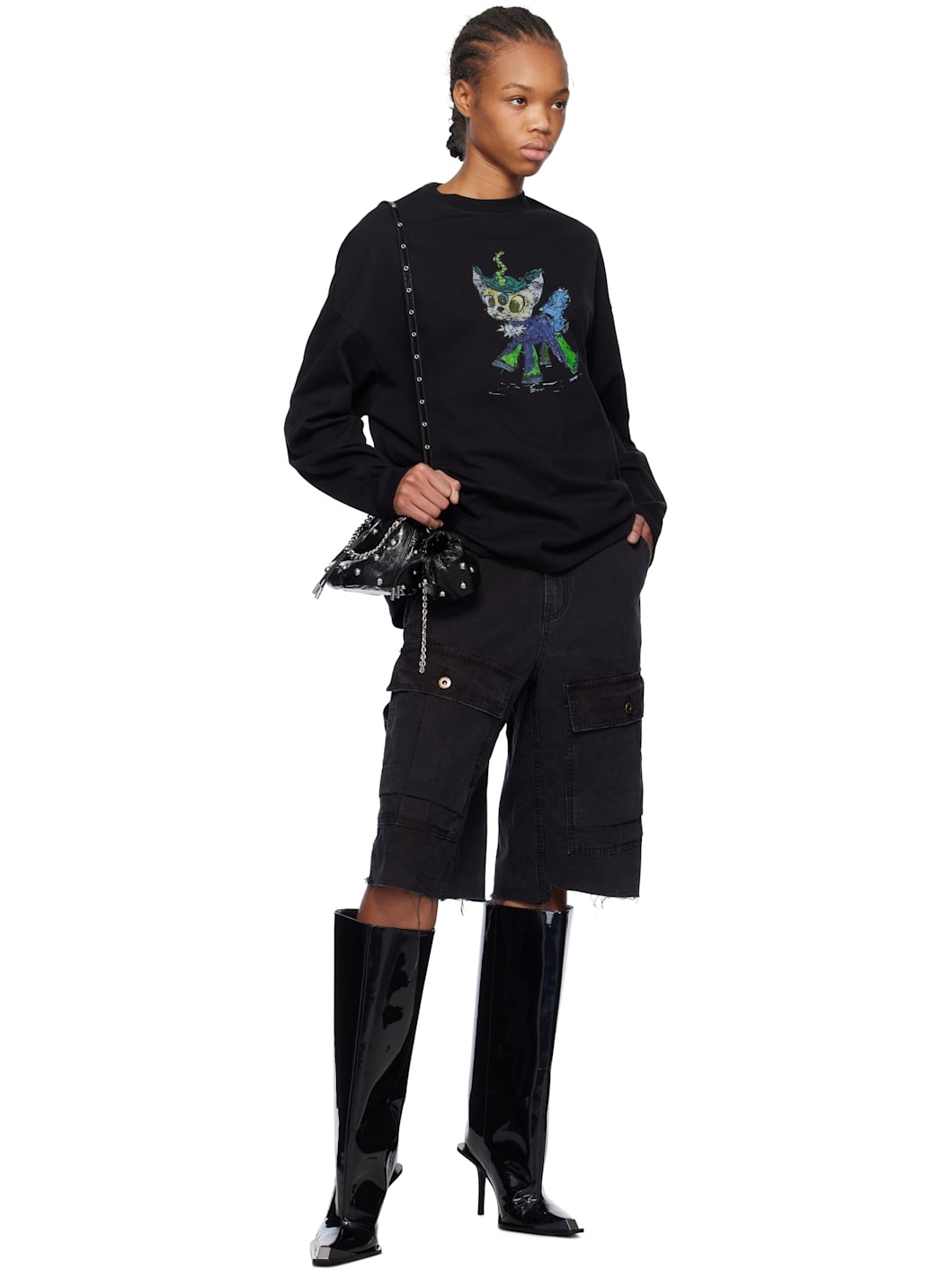 Black Military Vintage Shorts - 4