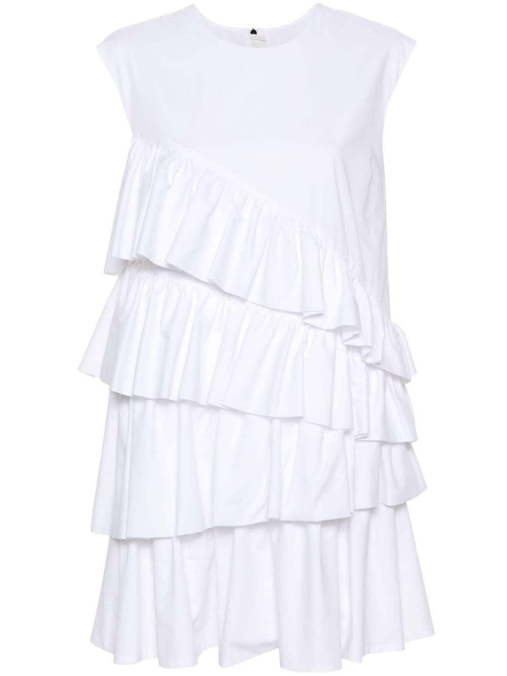 ruffle-detailing cotton dress - 1