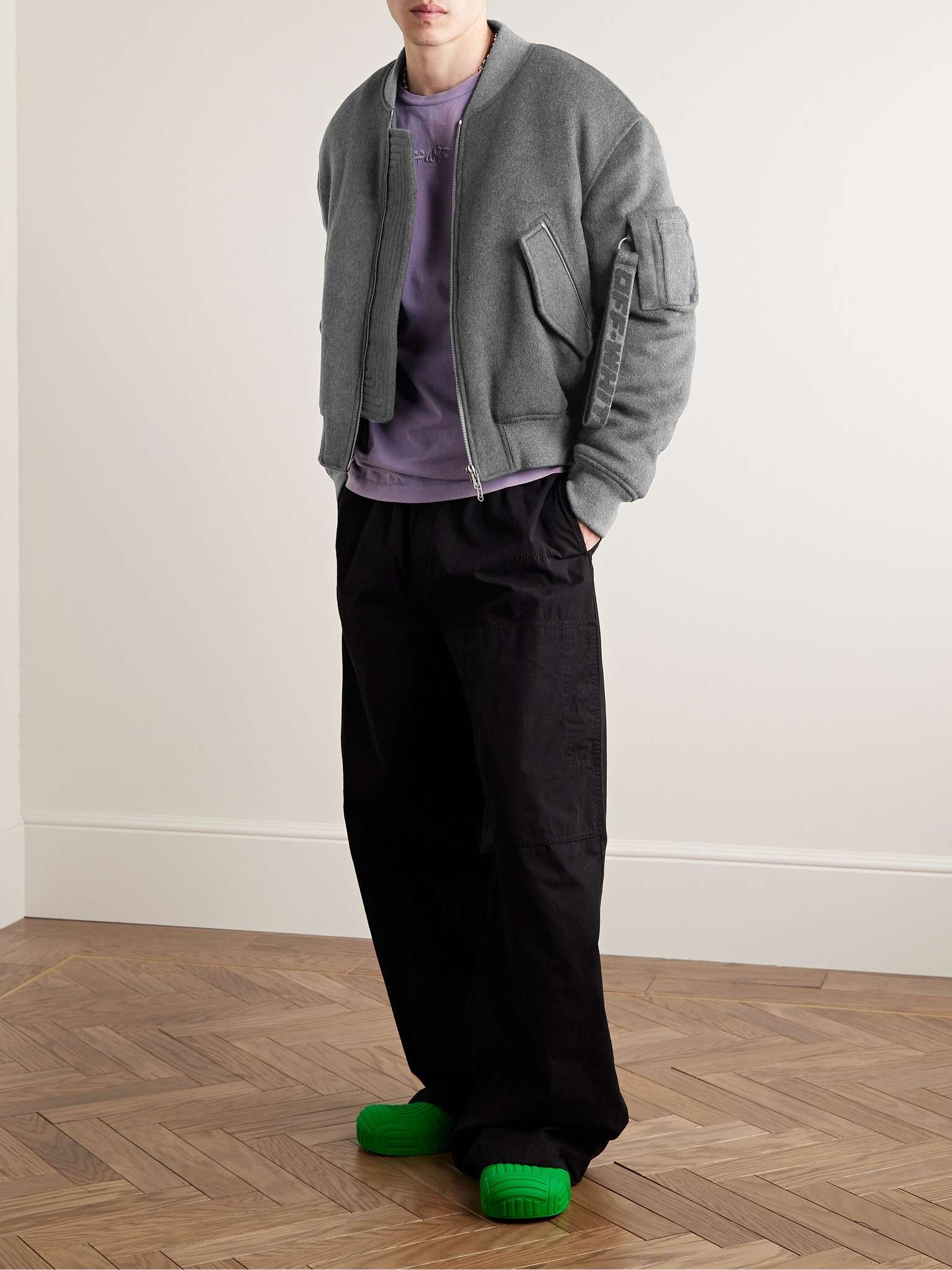 Logo-Embroidered Padded Cashmere Bomber Jacket - 3