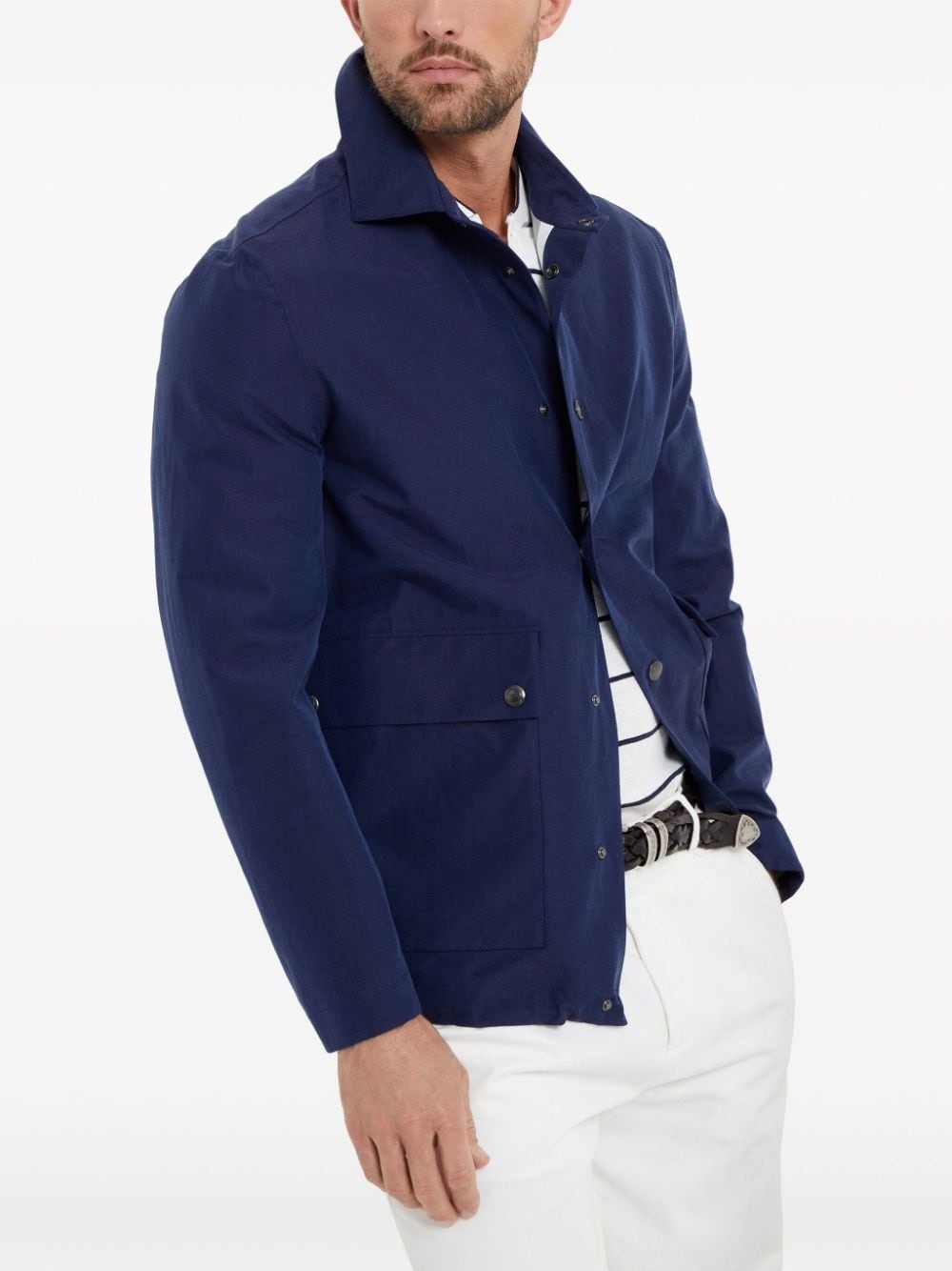 linen-silk shirt jacket - 3