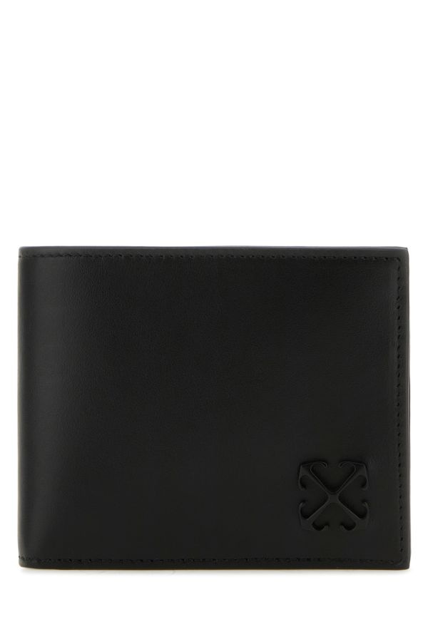 Off White Man Black Leather Wallet - 1