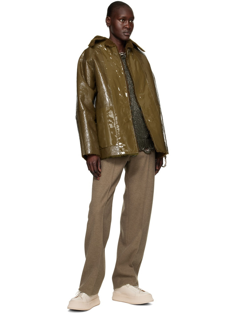 KASSL Editions Khaki Original Reversible Shearling Jacket outlook