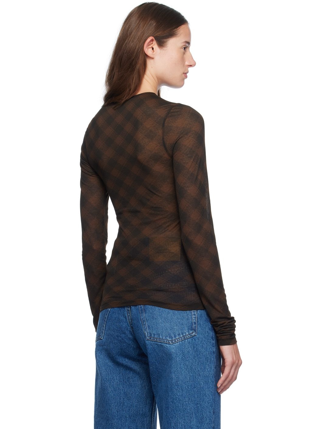 Brown Fluide Long Sleeve T-Shirt - 3