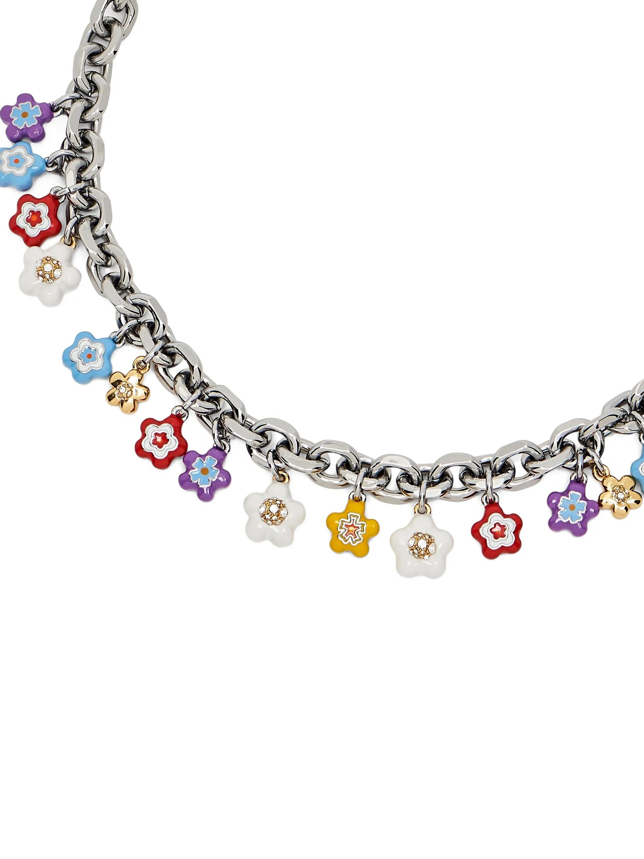 THE ENAMEL WILD DAISY CHARM NECKLACE - 2