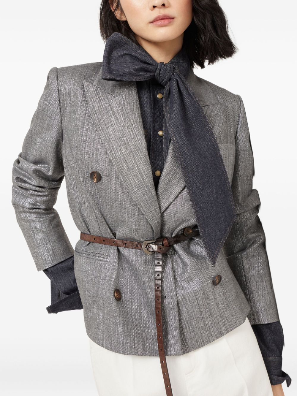 lamé-effect blazer - 5