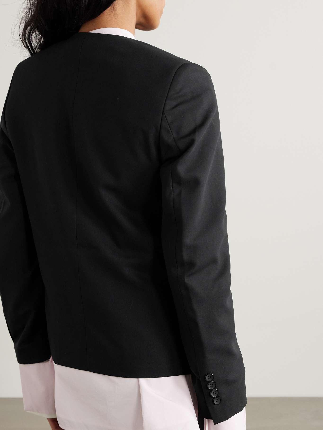 Cropped grain de poudre wool blazer - 4