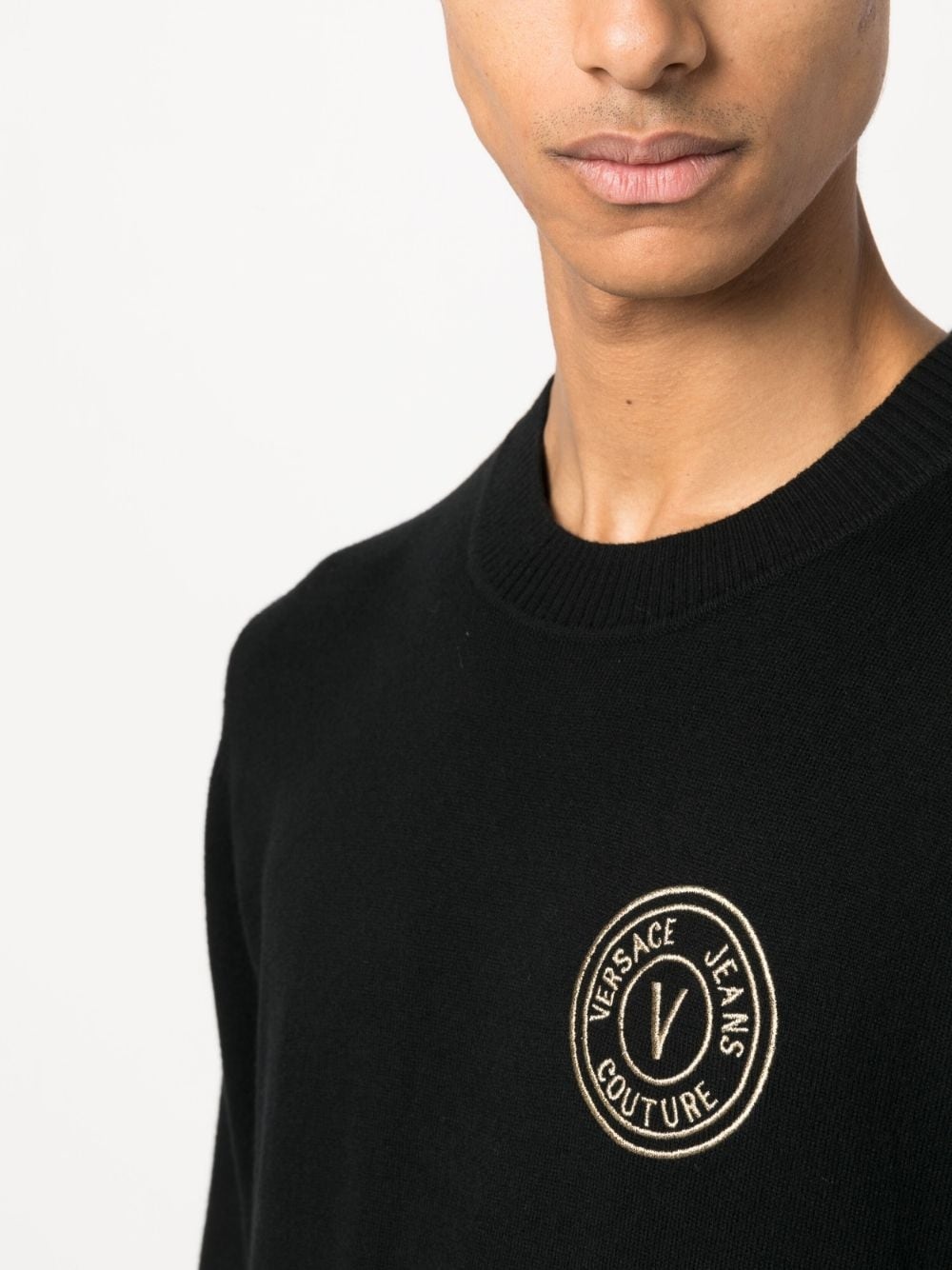 embroidered-logo knit jumper - 5