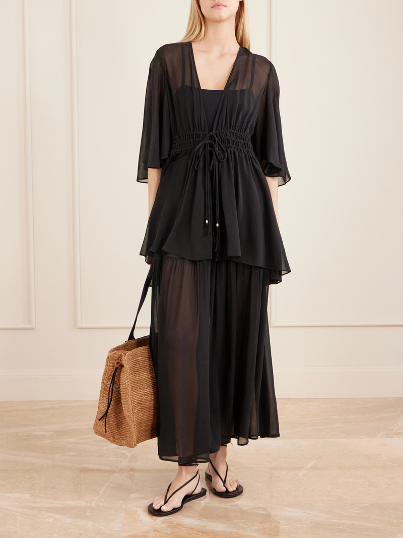 ERES Midnight Shirred Muslin Maxi Skirt outlook