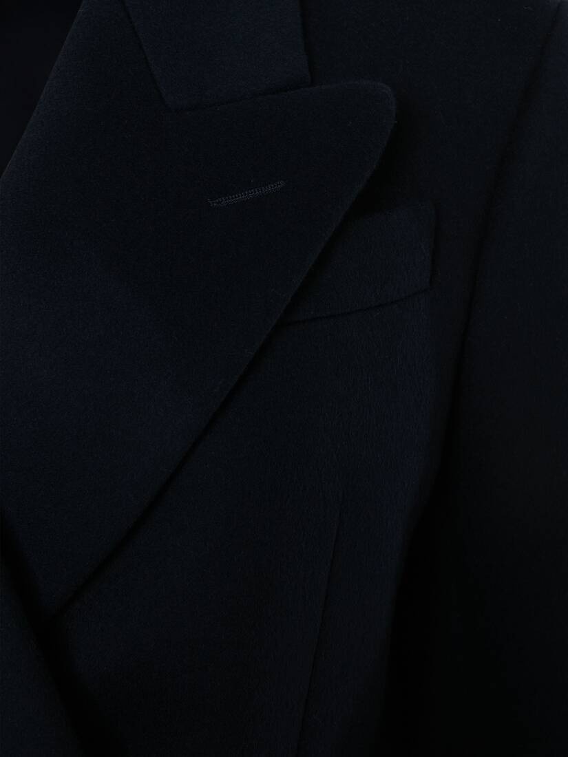 Silver Metal Eyelets Peacoat in Navy - 5