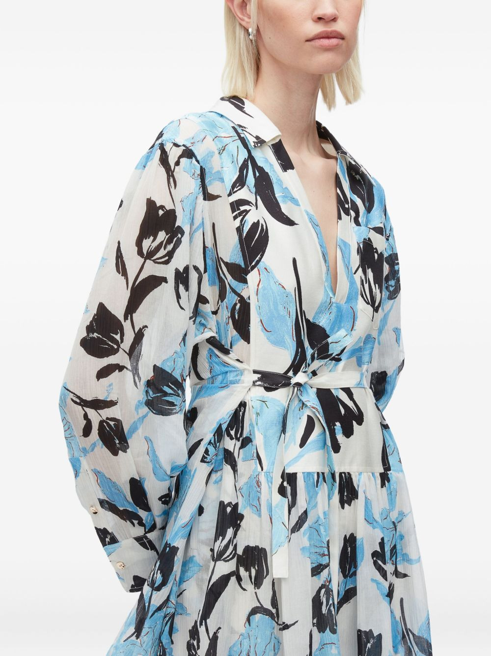 floral-print belted dress - 5