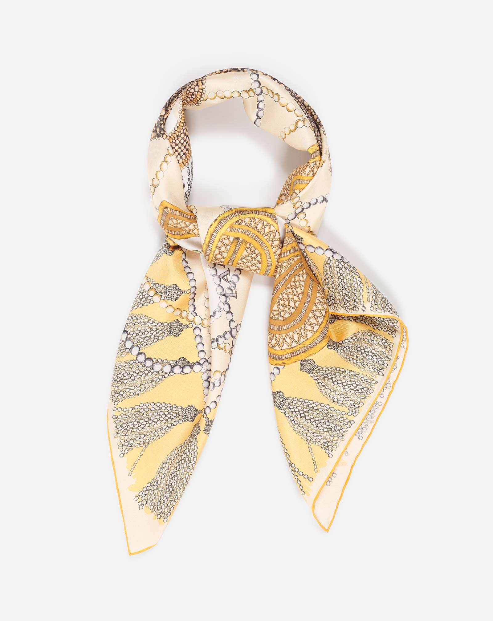 SILK SCARF WITH CURB LACES PRINT - 2