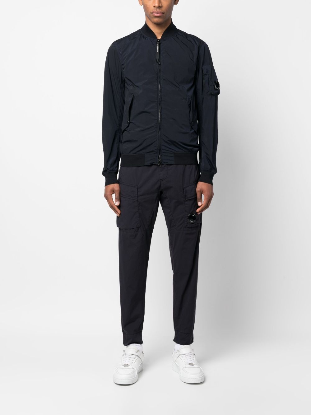 logo-patch tapered trousers - 2