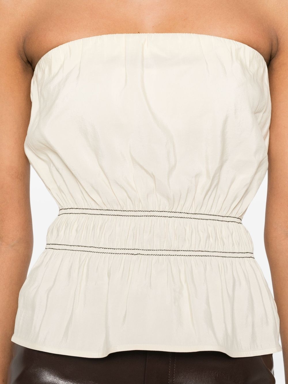 smocked bandeau top - 5