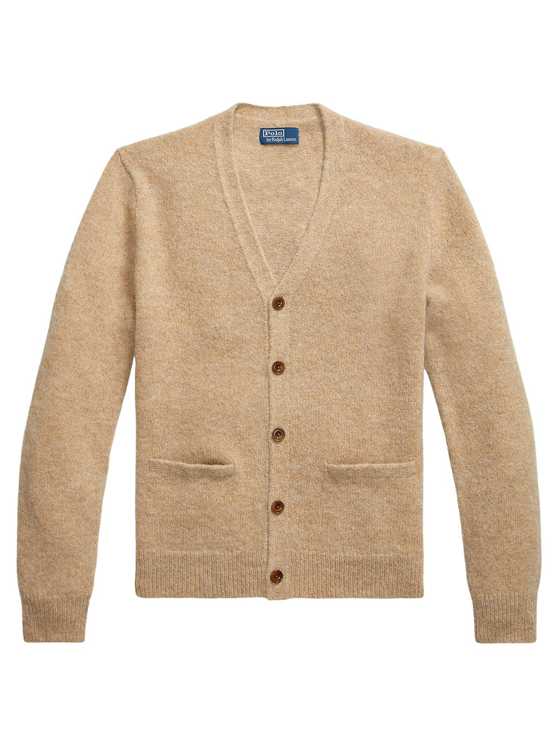 Men's Wool-Alpaca-Blend Cardigan - Wheat Tan Heather 1