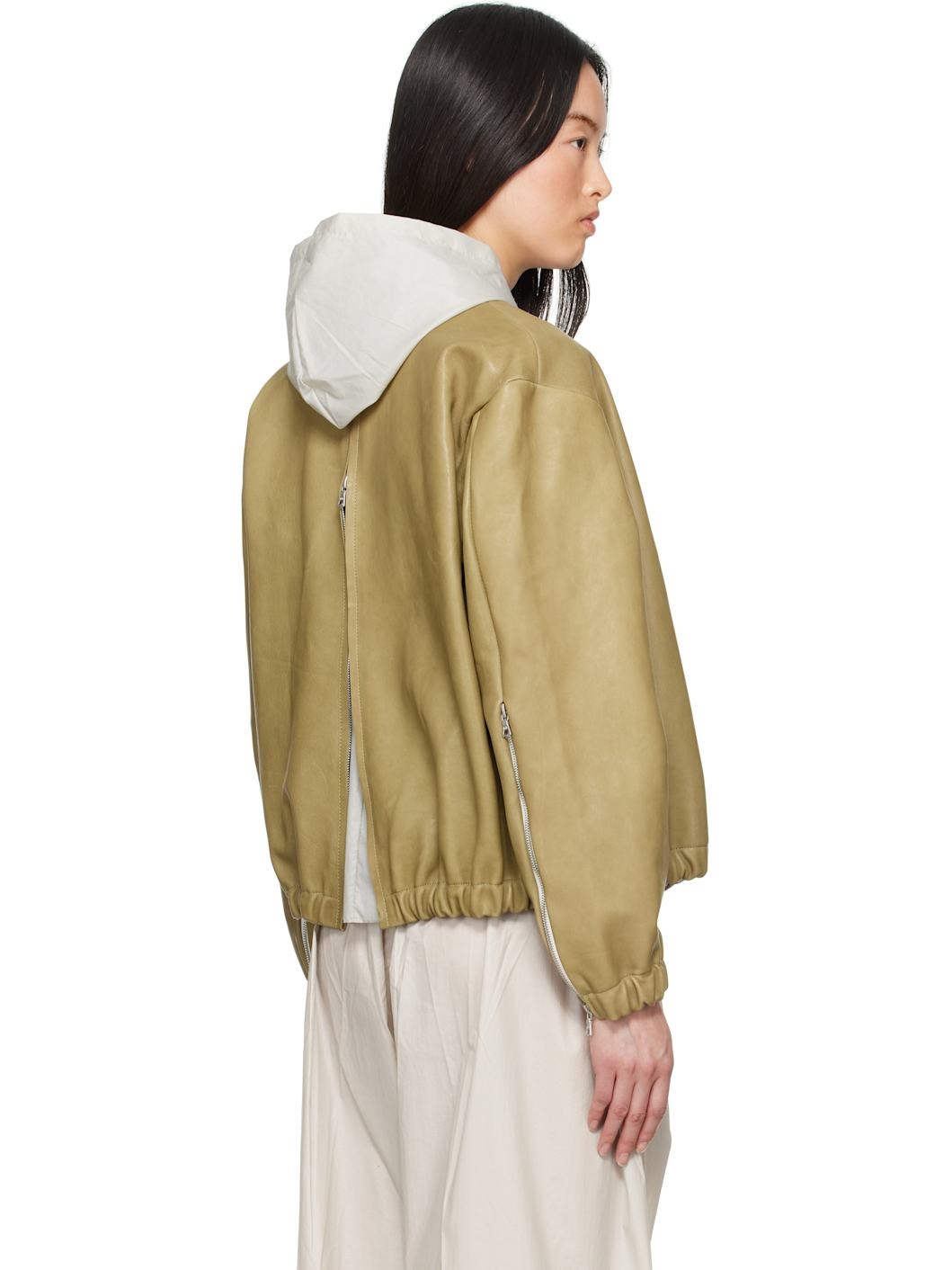 Green No.306 Six Zipper Leather Jacket - 3