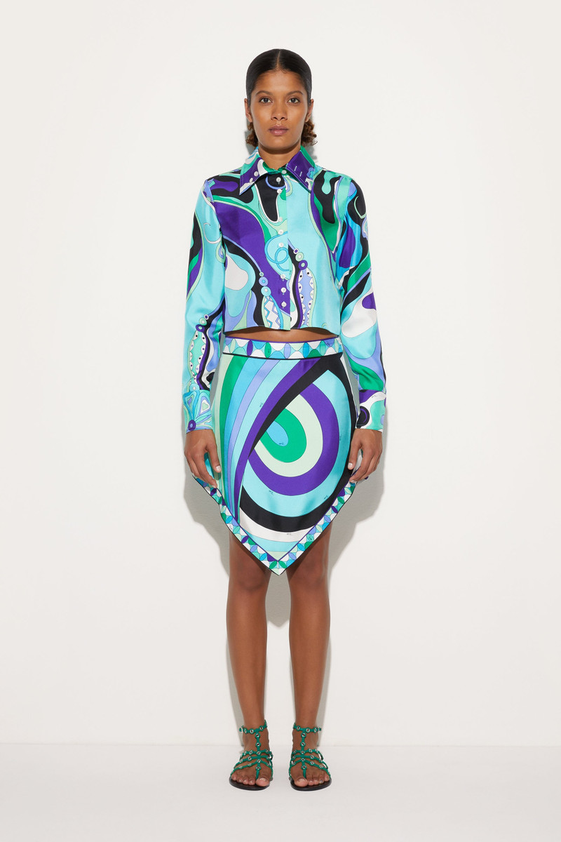 PUCCI IRIDE PRINT SILK TWILL SKIRT outlook