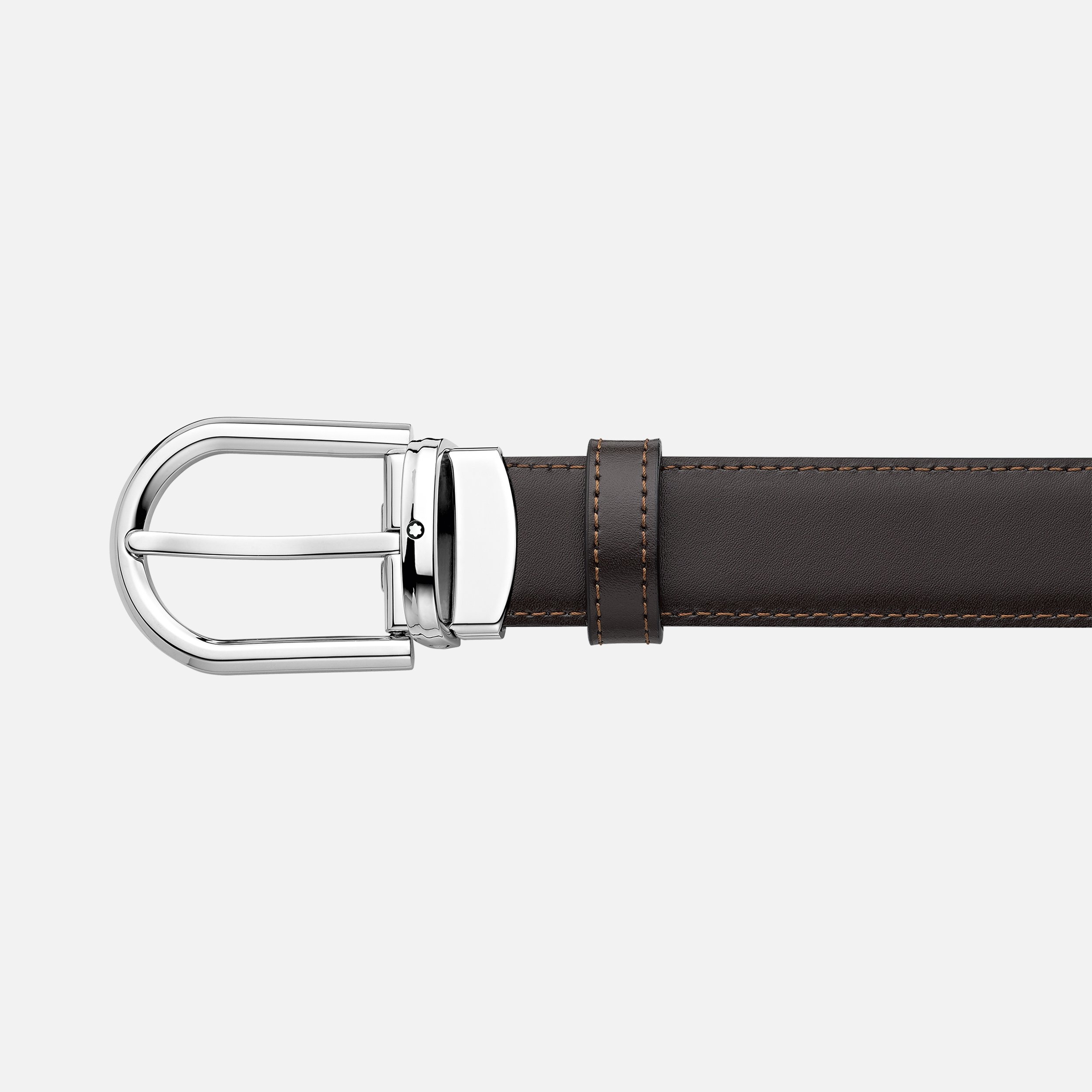 Horseshoe buckle black/brown 30 mm reversible leather belt - 3