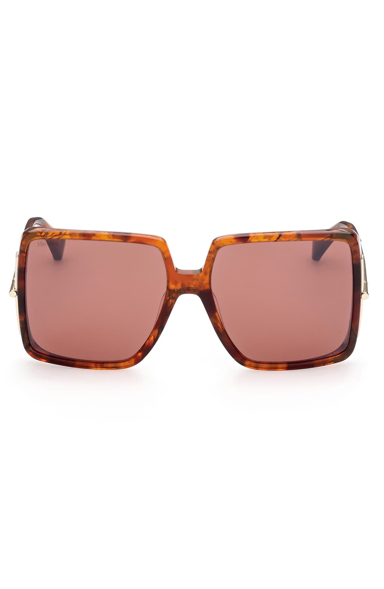 Max Mara 58mm Square Sunglasses in Red Havana /Brown at Nordstrom - 1