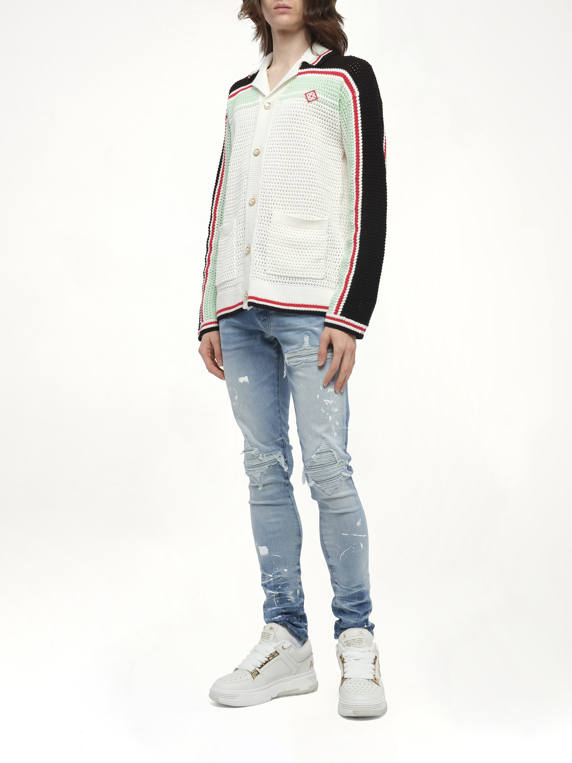 Faux Crochet Shirt in Multicolour - 4