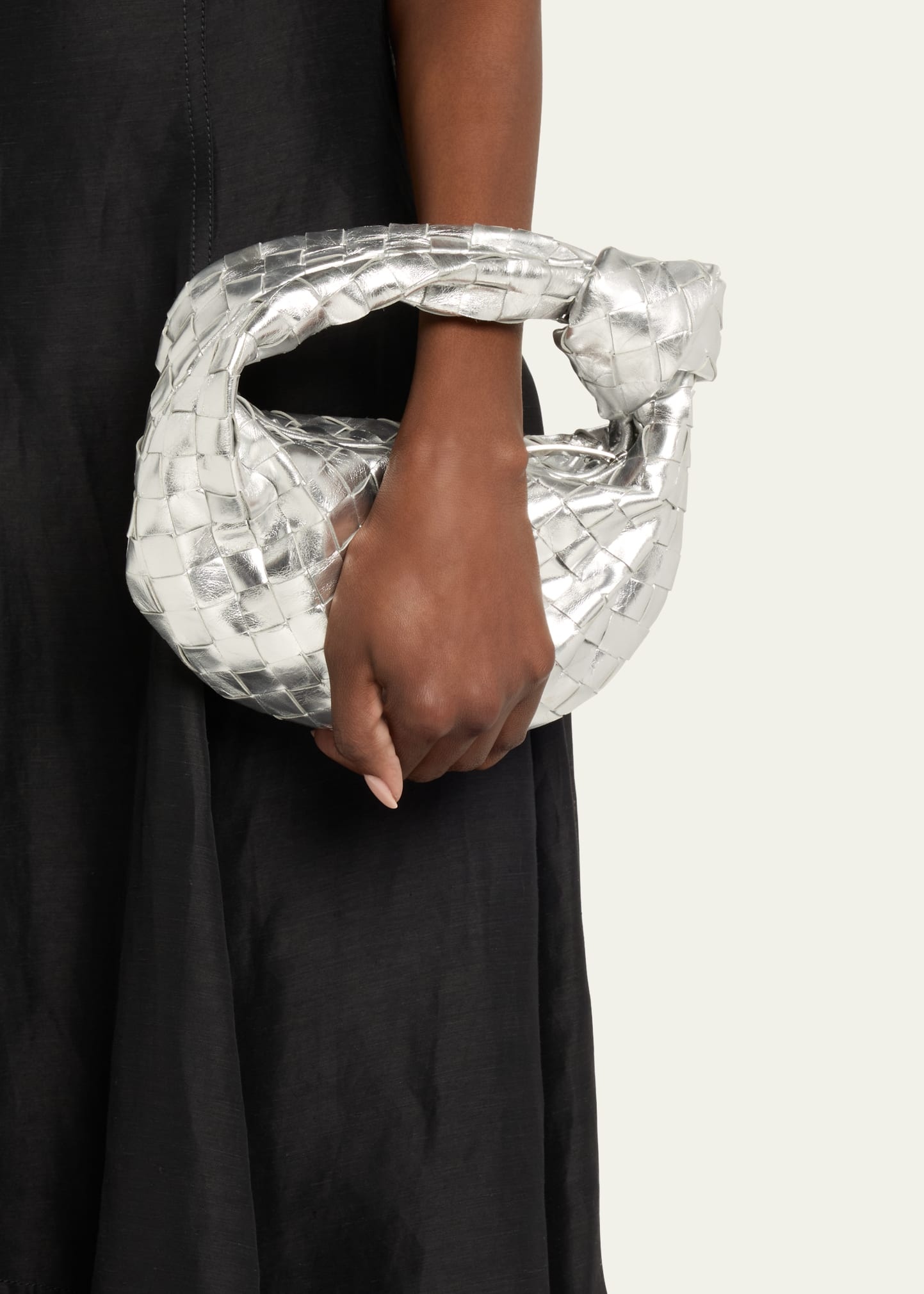 Mini Jodie Metallic Leather Top-Handle Bag - 2