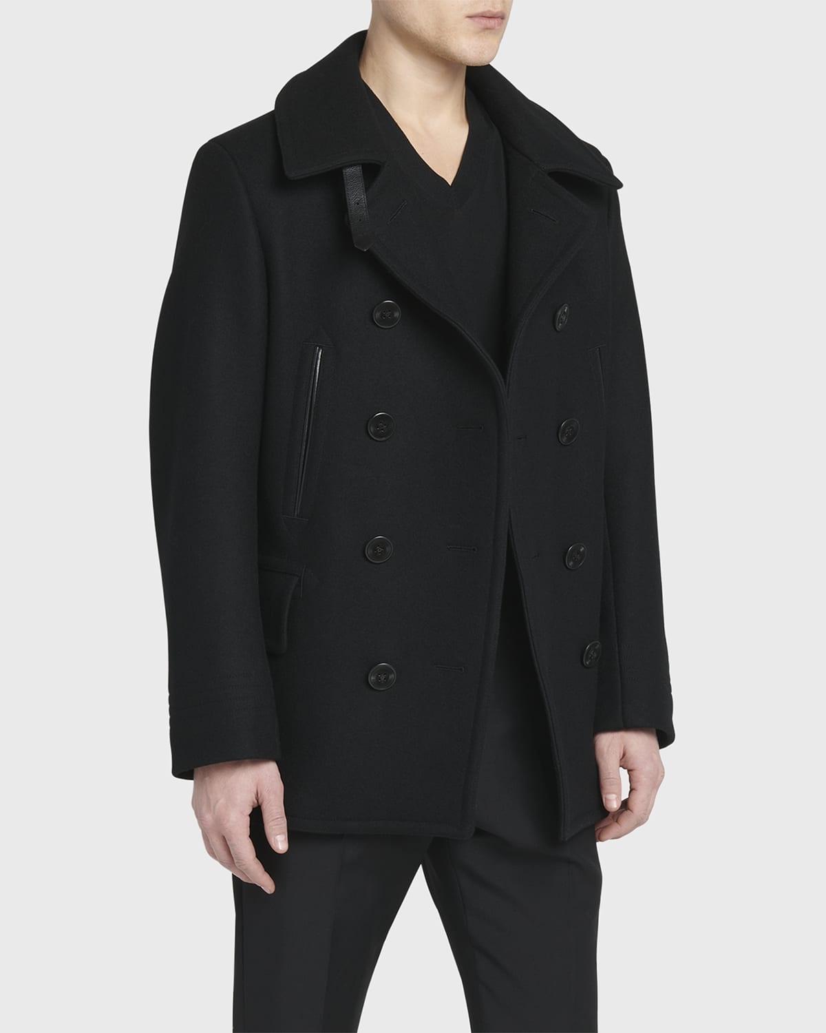 Men's Melton Double-Breasted Peacoat - 4