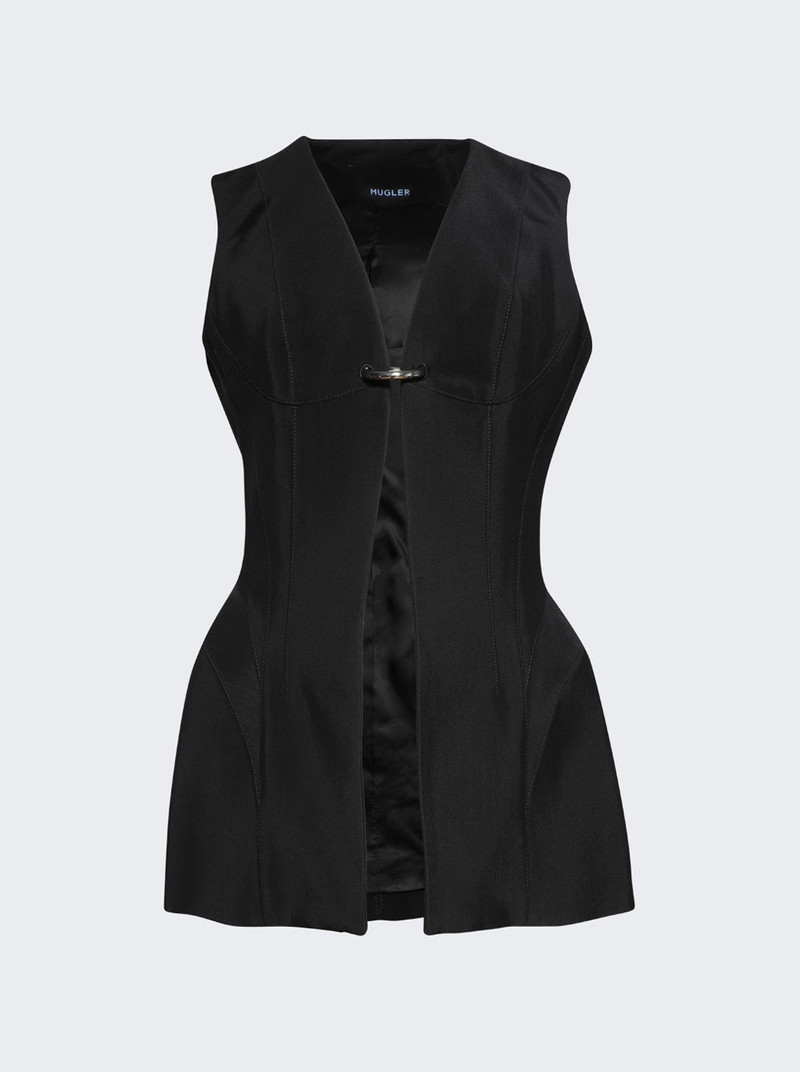 Corseted Pierced Vest Black 1