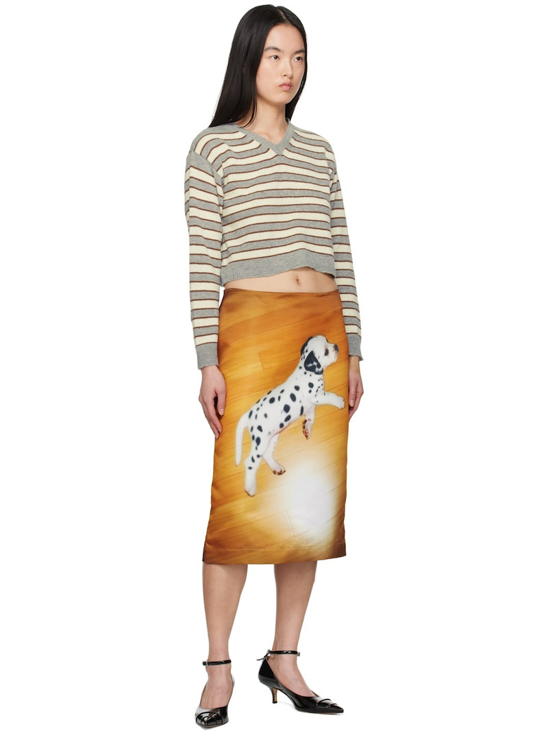 ASHLEY WILLIAMS Gray & Off-White Molly Knit Sweater outlook