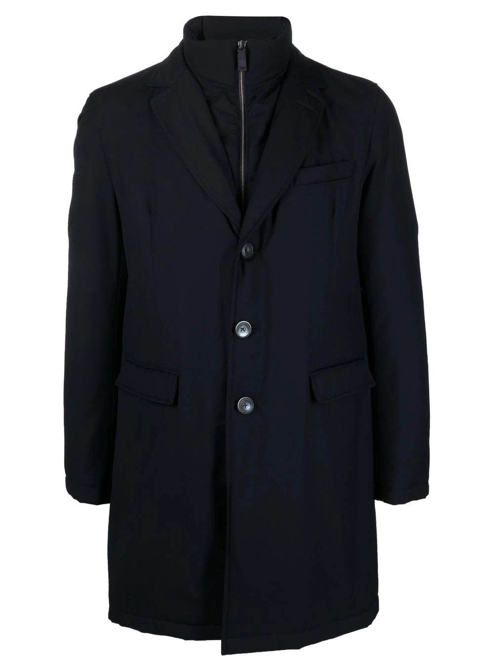 fitted single-breasted button coat - 1