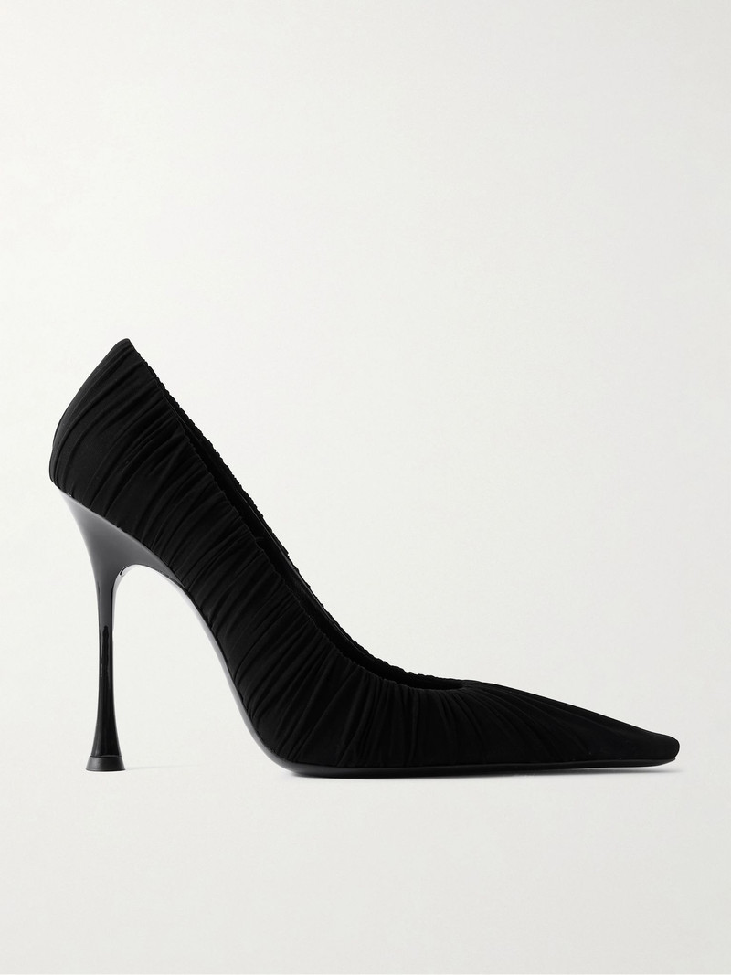 Emmanuelle ruched tulle pumps Black - 1