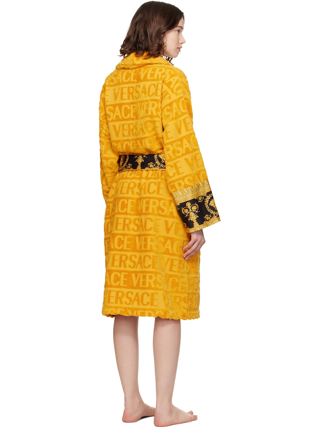 Yellow 'I Heart Baroque' Bathrobe - 3