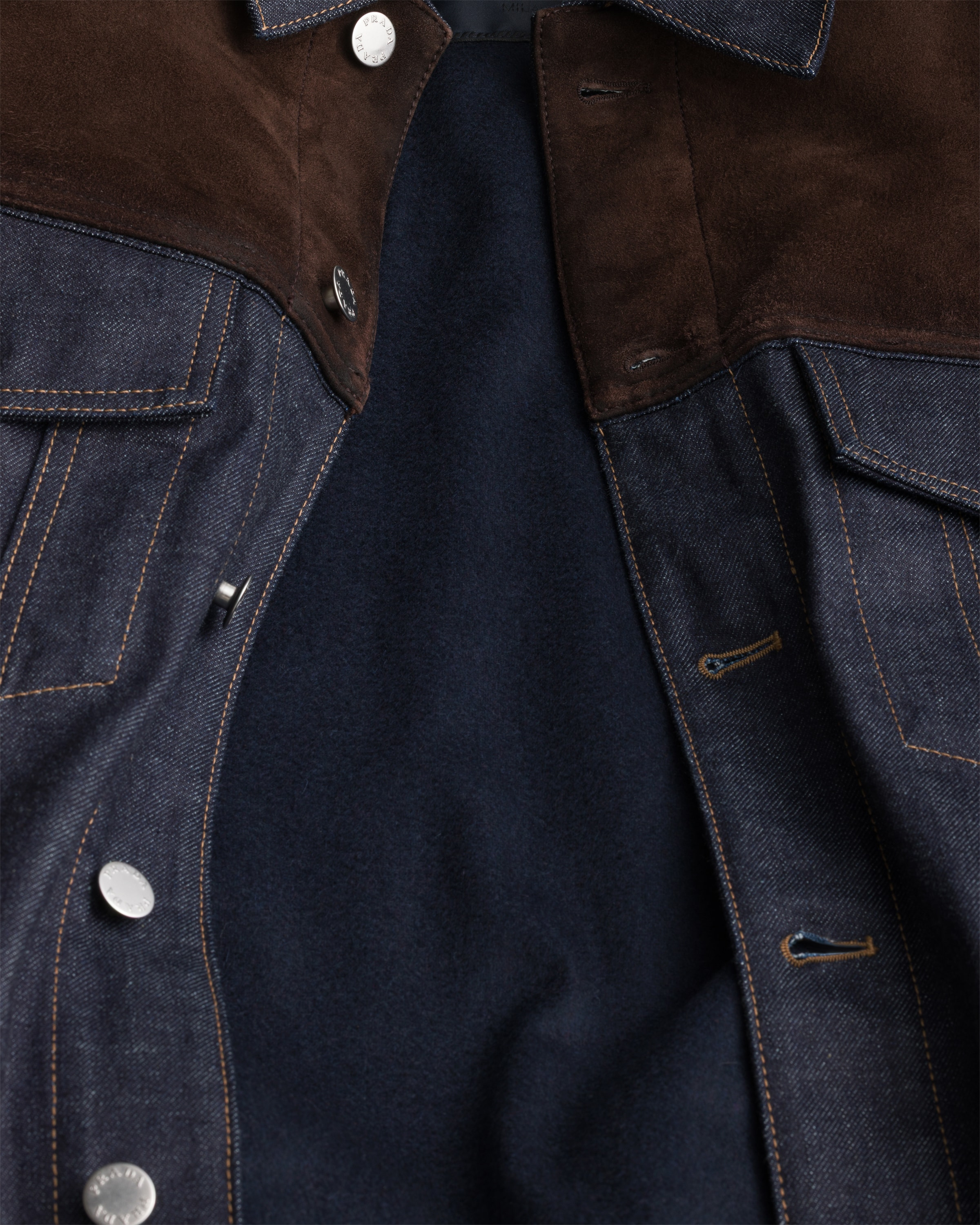 Denim and suede blouson jacket - 6