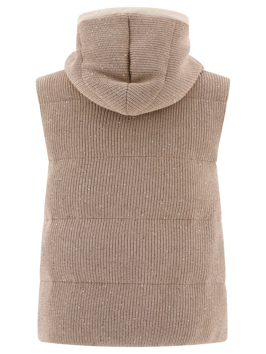 BRUNELLO CUCINELLI Dazzling English rib knit down vest - 2