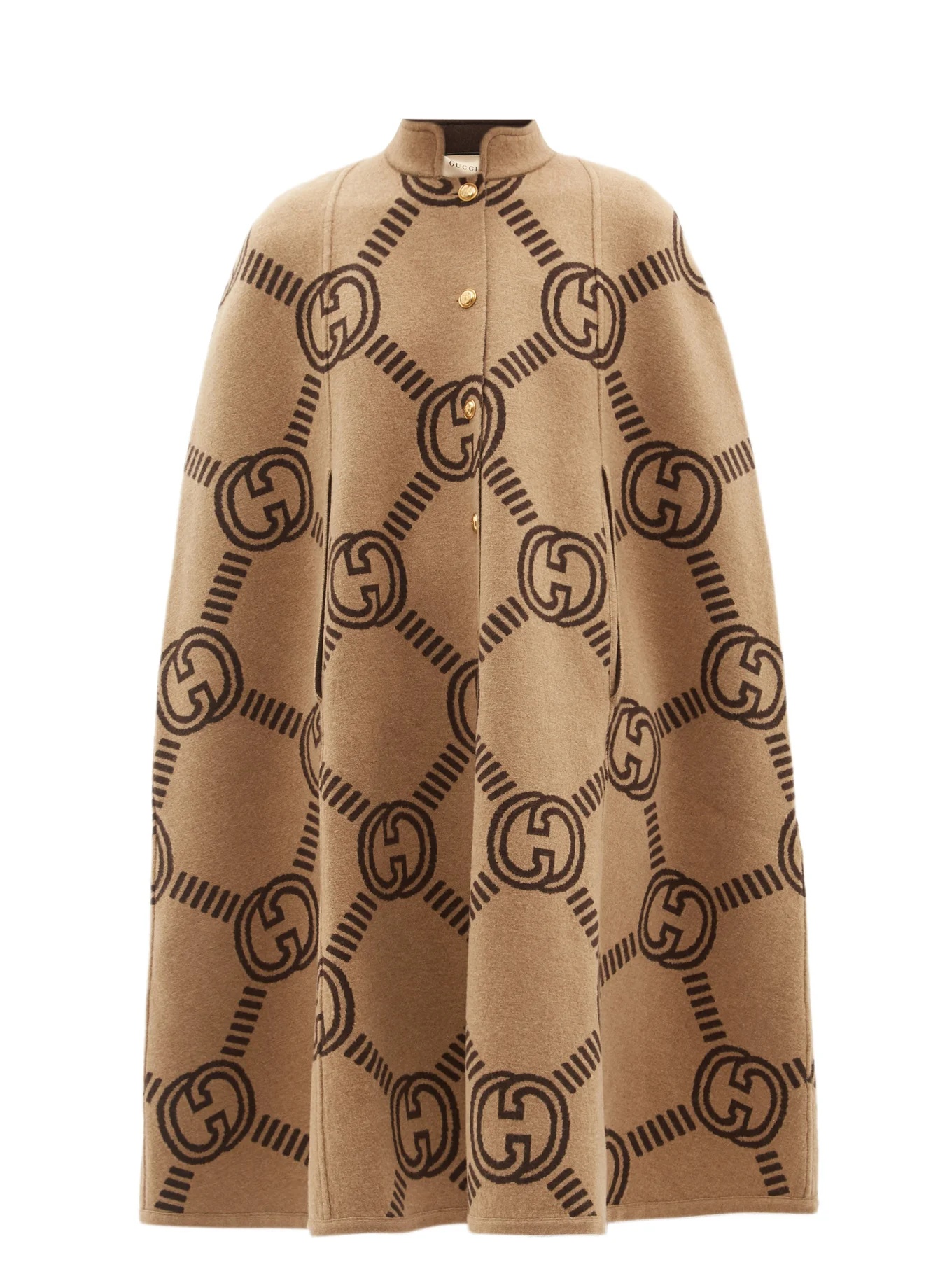 GG-jacquard wool-blend cape - 1