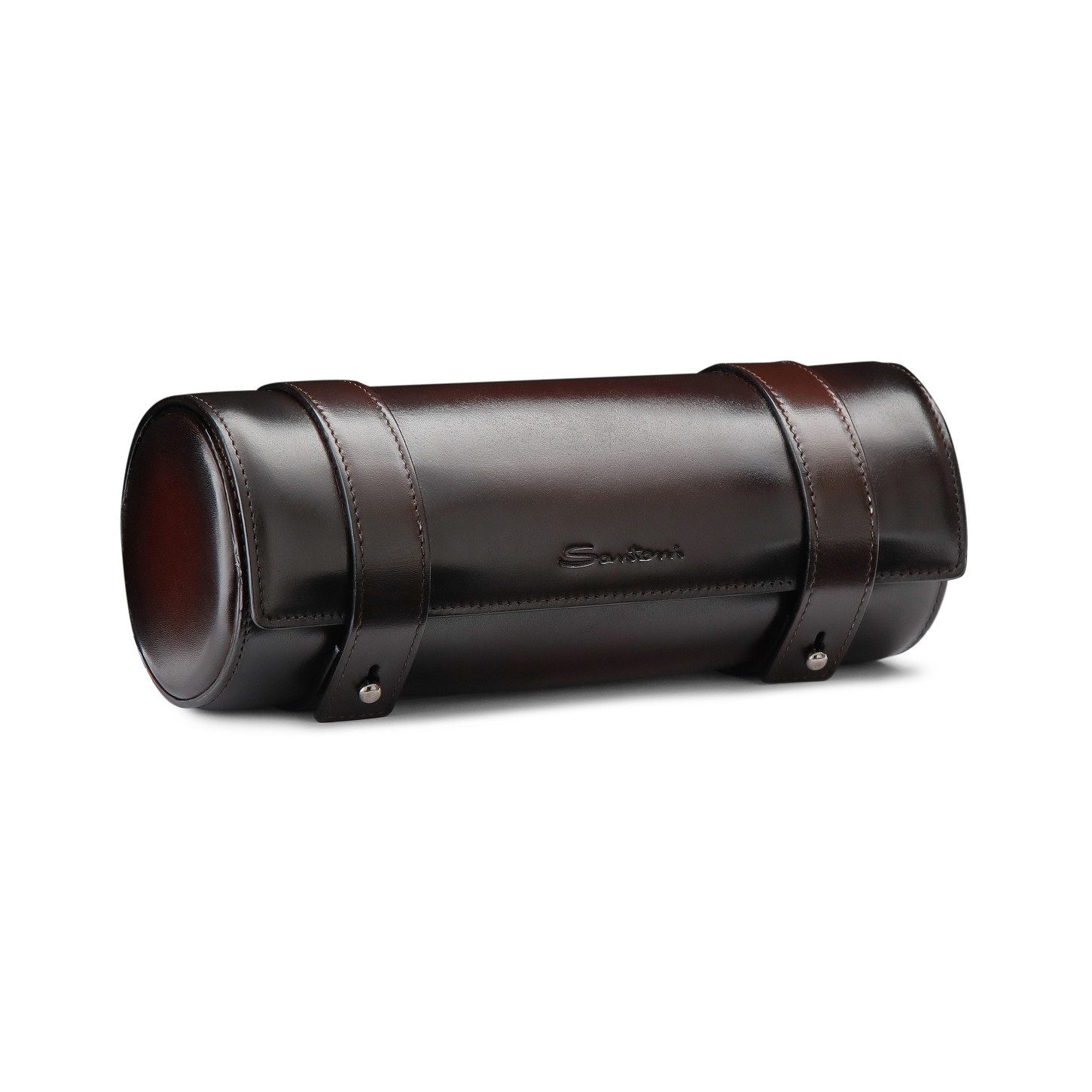 Brown leather big watch case - 3