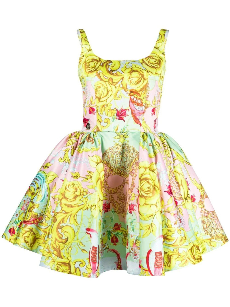 baroque pattern-print mini dress 1