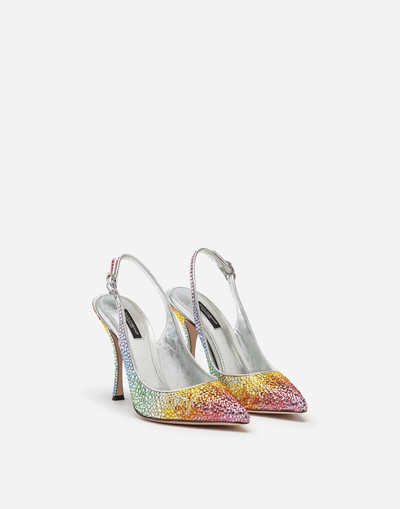 Dolce & Gabbana Sling backs in satin and crystal outlook