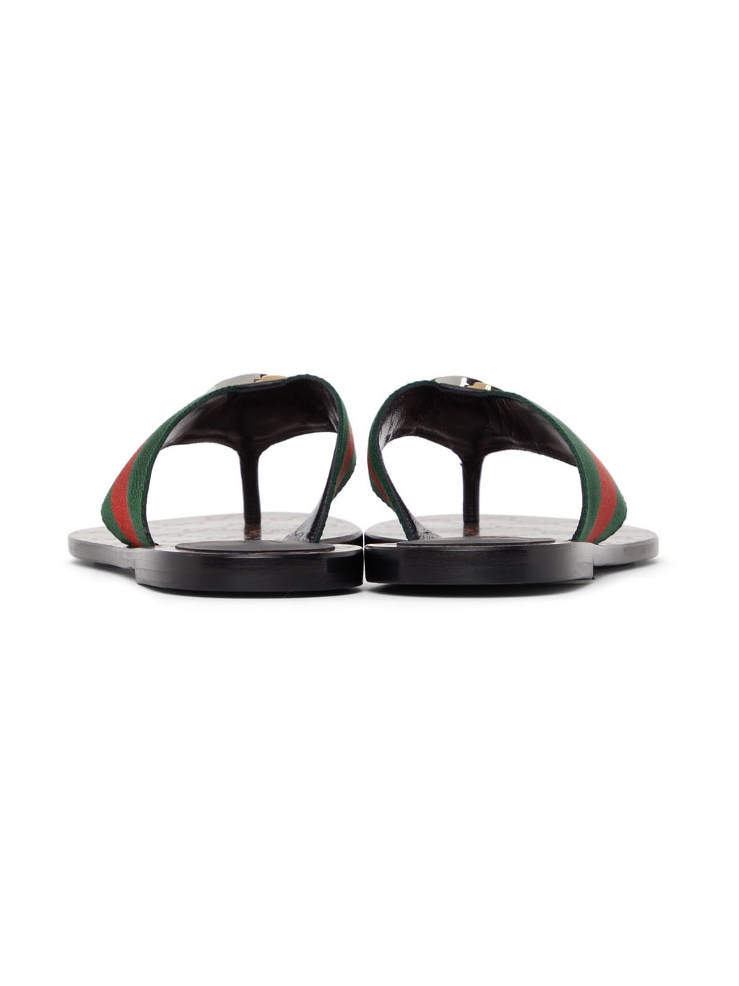 Black & Green Kika Flat Sandals - 4