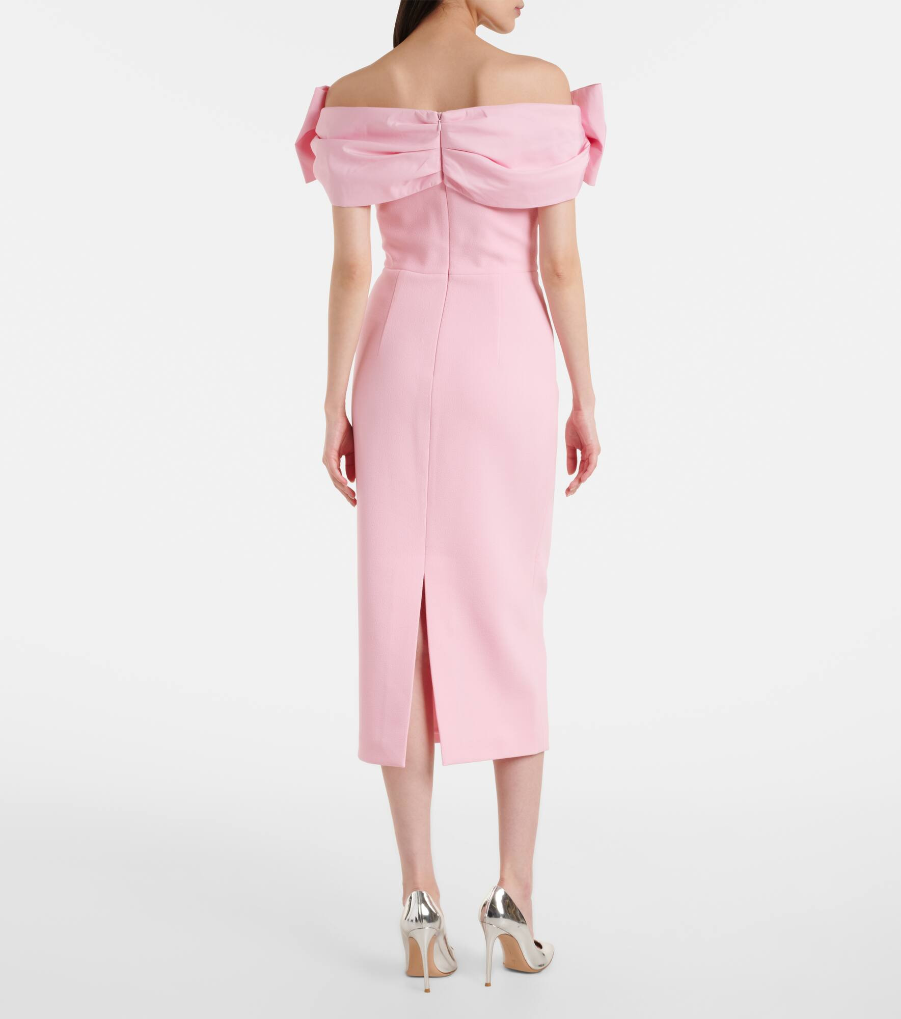 Isabella bow-detail crêpe midi dress - 3