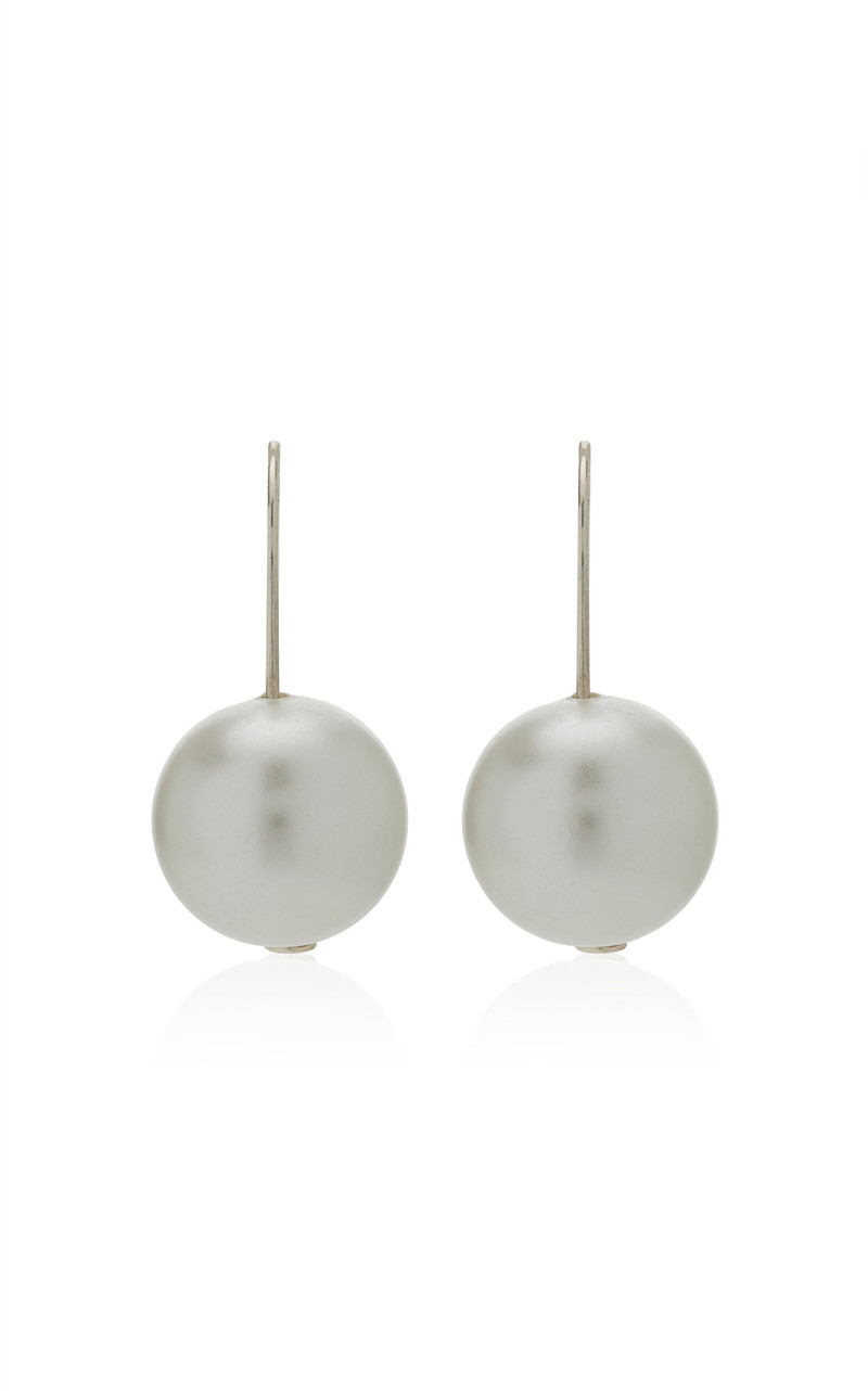 Sterling Silver Pearl Earrings white 1