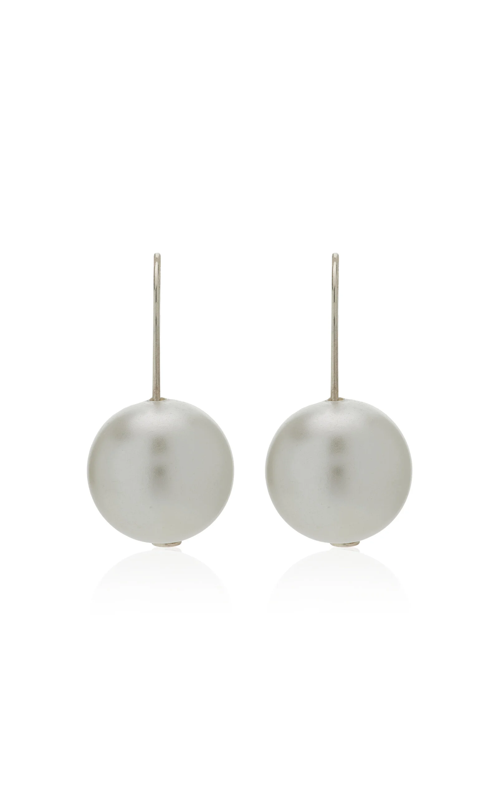 Sterling Silver Pearl Earrings white - 1
