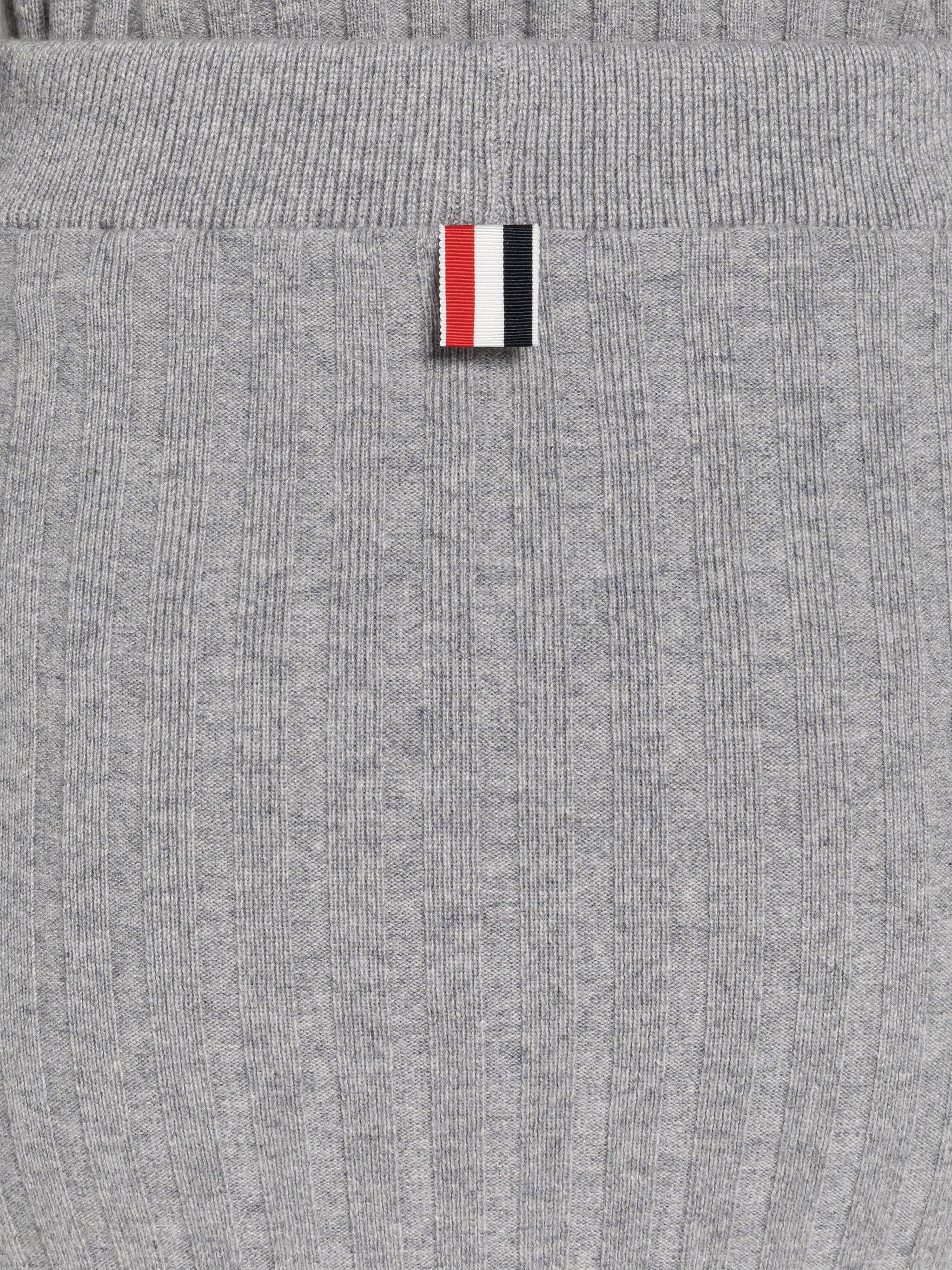 Wide Rib Cashmere Tipping Pencil Skirt - 6