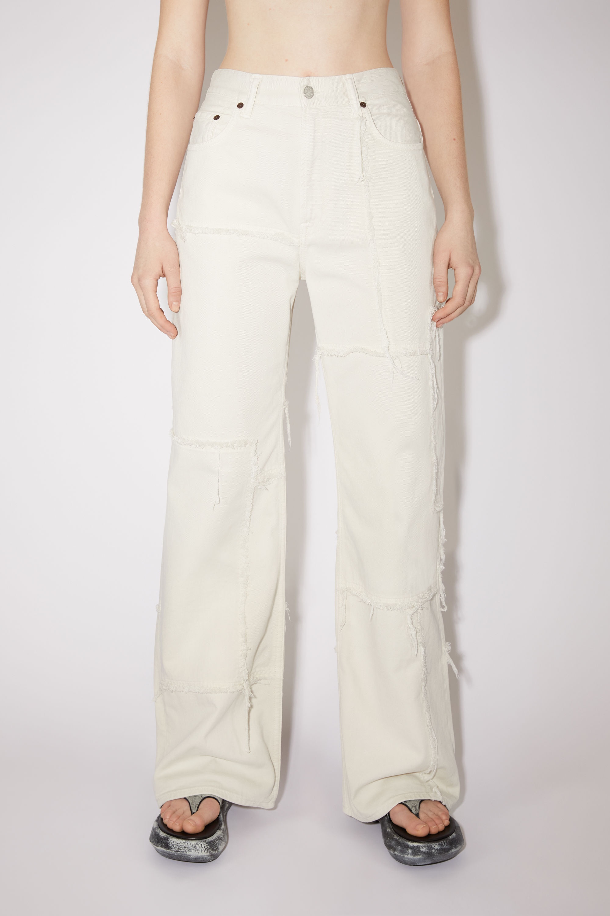 Patchwork loose fit jeans - White - 2